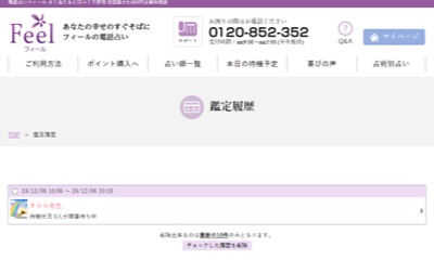 電話占いフィール インタビュー スクショ画像