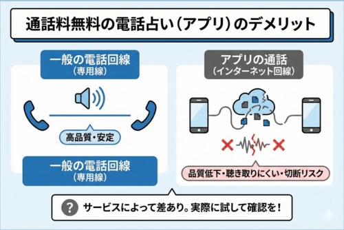 通話料無料の電話占い（アプリ）のデメリット