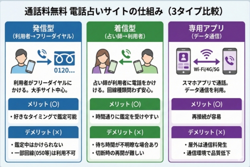 通話料無料電話占いサイトの仕組みを解説！専用アプリとは？